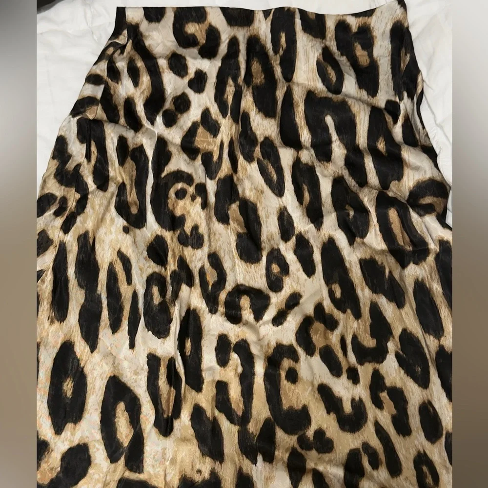 H&M Brown Leopard Maxi Skirt size S - Picture 6 of 8